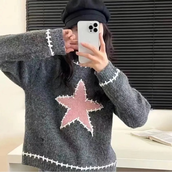 Star gray sweater - Picture 2 of 3